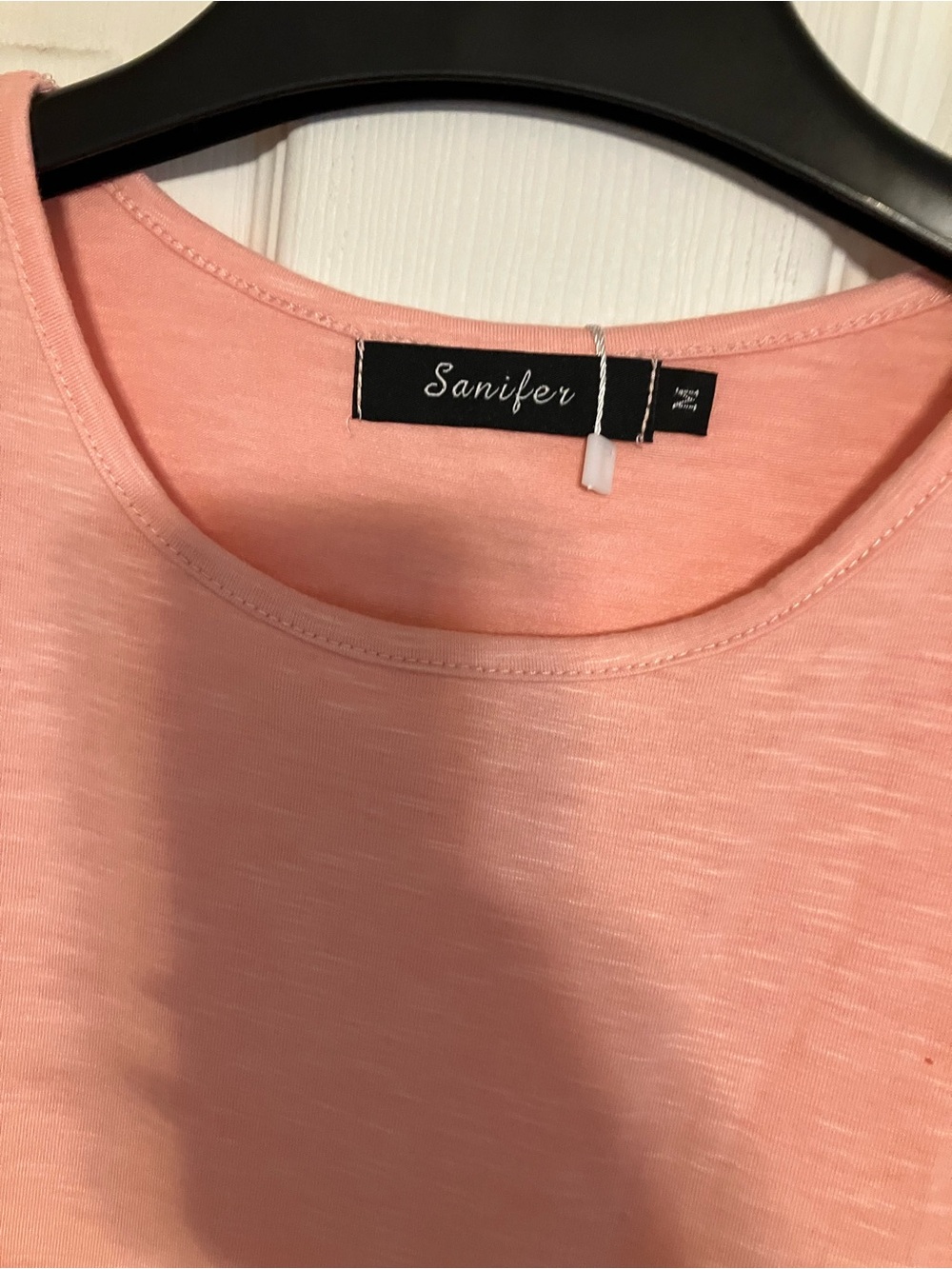 Sanifer Tiered Babydoll Short Sleeve Top Size M in Heathered Soft Pink - Picture 4 of 5
